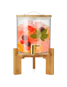 Dispensador de Bebidas de Vidrio DOPUDO 5L con Grifo Inoxidable