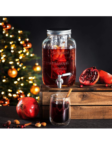 Dispensador de Agua de Vidrio Le'raze 3.8L con Grifo Acero Inoxidable