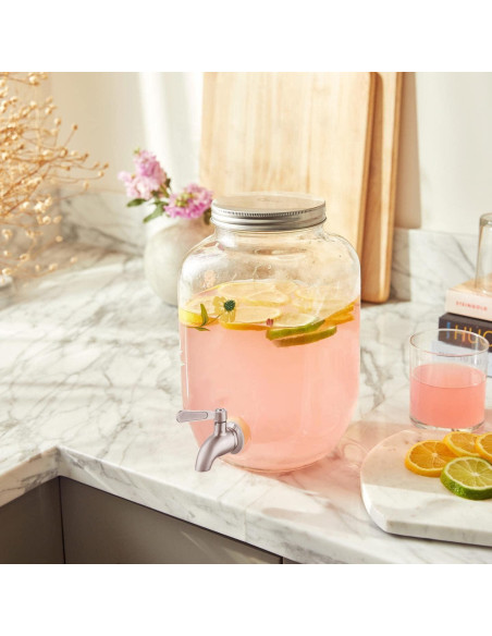 Dispensador de Agua de Vidrio Le'raze 3.8L con Grifo Acero Inoxidable