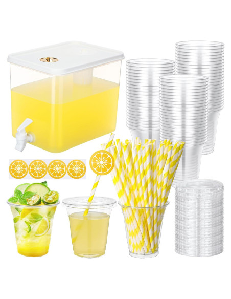 Dispensador de Bebidas Mumufy 8.8L con 50 Vasos y Popotes