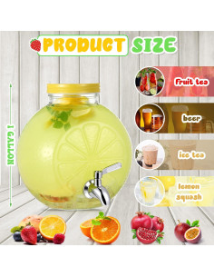 Dispensador de Bebidas de Vidrio FillTouch 3.78L con Grifo 2