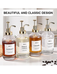 Dispensador de Jarabe de Café MHDCLY 4 Pack 0.5L Dorado 2