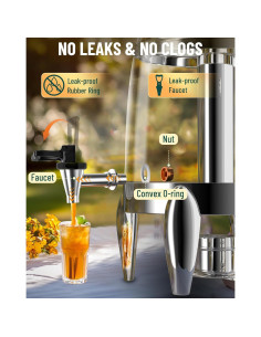 Dispensador de Bebidas WantJoin 3.2 Galones Acero Inoxidable 2