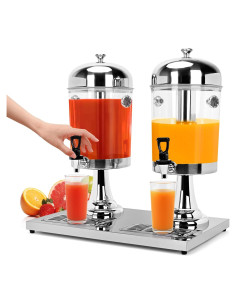 Dispensador de Bebidas Doble ISXACFF 16.6L Acero Inoxidable