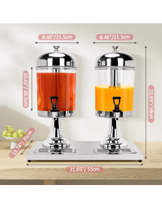 Dispensador de Bebidas Doble ISXACFF 16.6L Acero Inoxidable 2