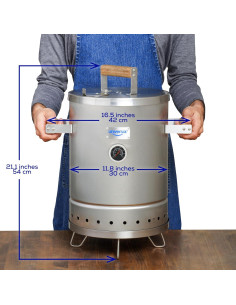 Ahumador de Barril Universal de Acero Inoxidable 2.72 kg - 42 cm 2