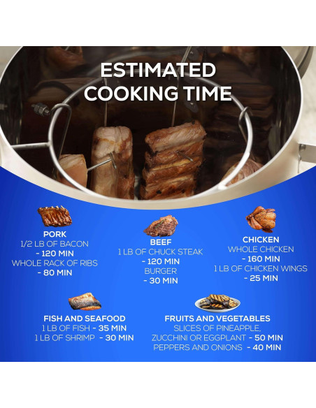 Ahumador de Barril Universal de Acero Inoxidable 2.72 kg - 42 cm