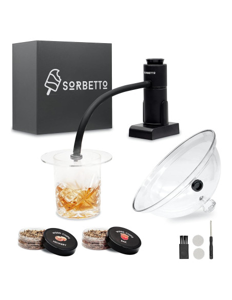 Kit de Ahumador de Cócteles Sorbetto - Incluye Astillas de Madera