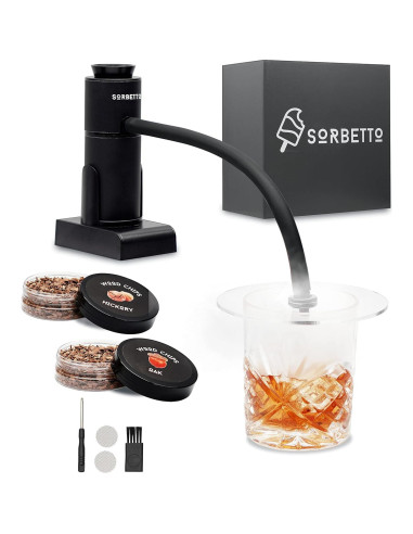 Kit de Ahumador de Cócteles Sorbetto - Incluye Astillas de Madera