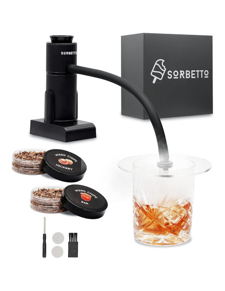 Kit de Ahumador de Cócteles Sorbetto - Incluye Astillas de Madera