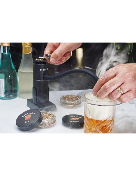 Kit de Ahumador de Cócteles Sorbetto - Incluye Astillas de Madera