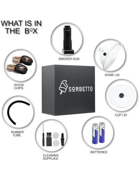 Kit de Ahumador de Cócteles Sorbetto - Incluye Astillas de Madera