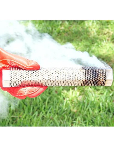 Tubo Ahumador de Pellets LIZZQ 30.48 cm Juego de 2 Acero Inoxidable