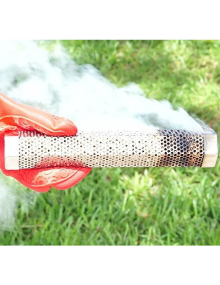 Tubo Ahumador de Pellets LIZZQ 30.48 cm Juego de 2 Acero Inoxidable