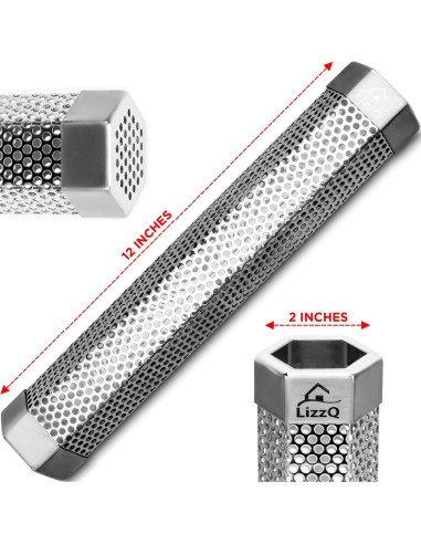 Tubo Ahumador de Pellets LIZZQ 30.48 cm Juego de 2 Acero Inoxidable