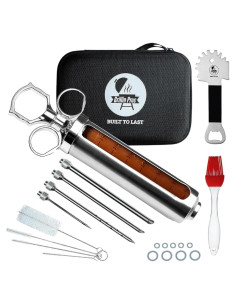 Kit de Jeringa de Marinada Iron Grillers 2 Oz Acero Inoxidable