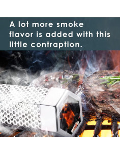 Tubo de Humo Hiisea 30.5 cm Acero Inoxidable para Parrilla 2