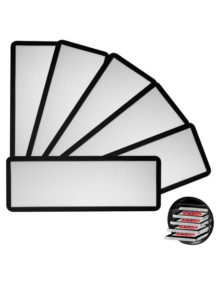 6 Tapetes de Silicona BriskJoy para Deshidratador Harvest Right 43.8x17.5cm