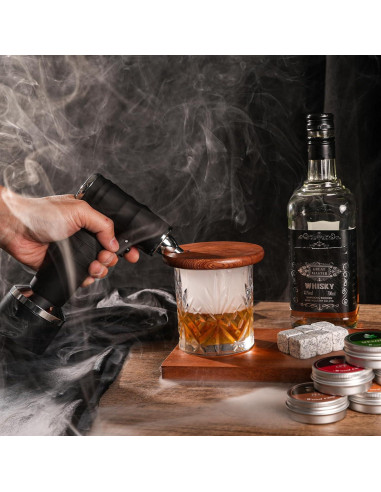 Ahumador Eléctrico de Cócteles JIDACHI Negro con 6 Astillas