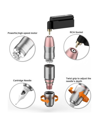 Kit Máquina de Tatuaje Inalámbrica Solong 1500mAH con 20 Agujas