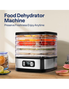 Deshidratador de Alimentos VIVOHOME 5 Bandejas 240W Temporizador 72H 2