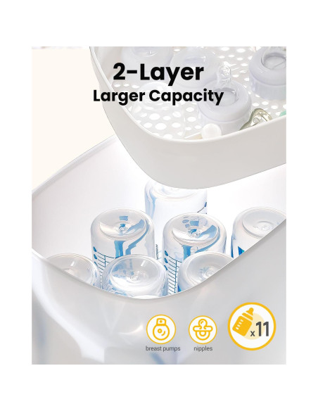 Esterilizador de Biberones Eléctrico HAUTURE 6-en-1 Blanco