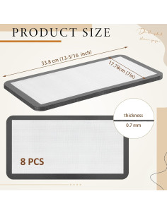 8 Tapetes de Silicona Reutilizables Reallnaive 33.7x17.8cm 2