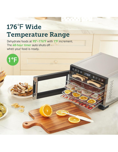 Deshidratador de Alimentos COSORI C267-2FR, 5 Bandejas Acero Inoxidable