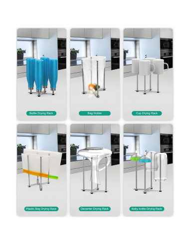 Soporte Plegable para Secar Botellas y Decantadores SHILFID