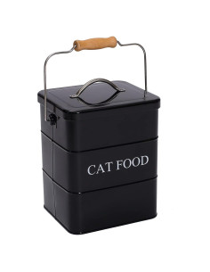 Contenedor de Almacenamiento de Comida para Gatos Geyecete 6L Negro