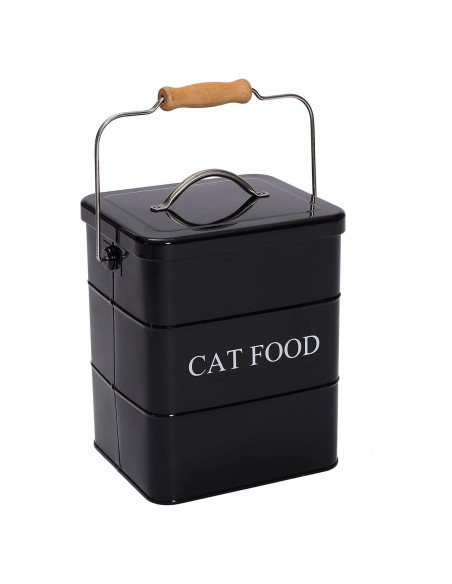 Contenedor de Almacenamiento de Comida para Gatos Geyecete 6L Negro