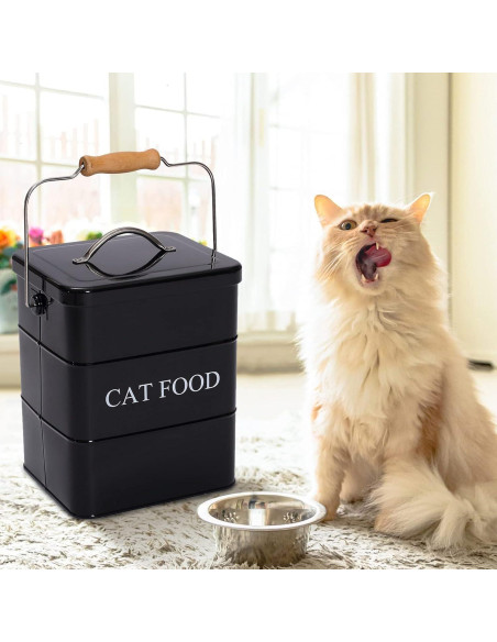 Contenedor de Almacenamiento de Comida para Gatos Geyecete 6L Negro