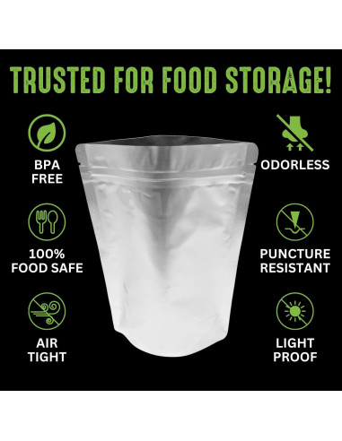 50 Bolsas Mylar Sophos Survival 2 Cuartos 7 Mil Reutilizables