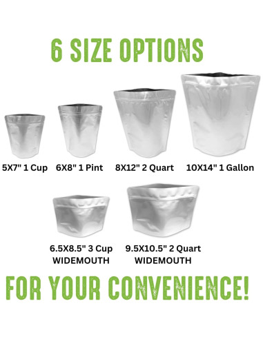 50 Bolsas Mylar Sophos Survival 2 Cuartos 7 Mil Reutilizables