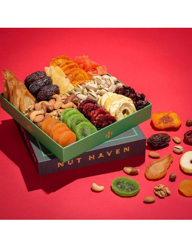 Cesta de Regalo Gourmet de Frutas Secas y Nueces Nut Haven - 2 Unidades