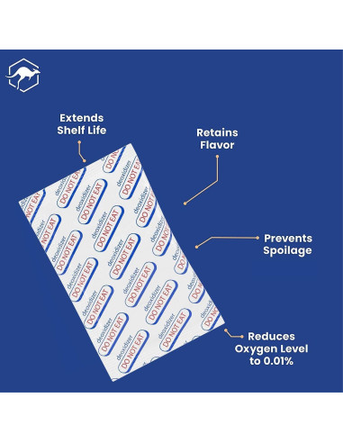 Absorbentes de Oxígeno Wallaby 400cc - 100 Unidades Grado Alimenticio