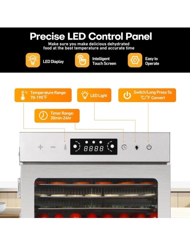 Deshidratadora de Alimentos Panana GGJ-18, 18 Bandejas Acero Inoxidable