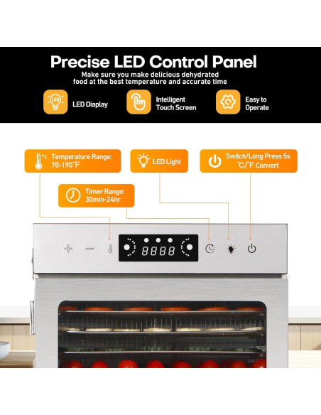 Deshidratadora de Alimentos Panana GGJ-18, 18 Bandejas Acero Inoxidable