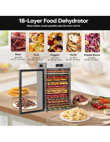 Deshidratadora de Alimentos Panana GGJ-18, 18 Bandejas Acero Inoxidable
