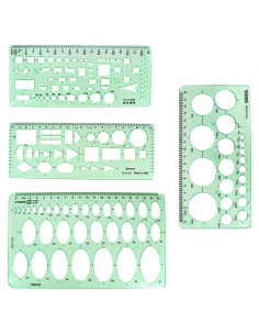 Plantillas Geométricas BronaGrand 4 Piezas Plástico Verde