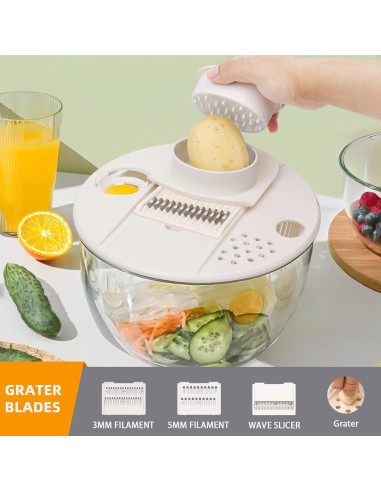 Centrifugador de Ensaladas Sayihexihe 5.3QT Multifuncional