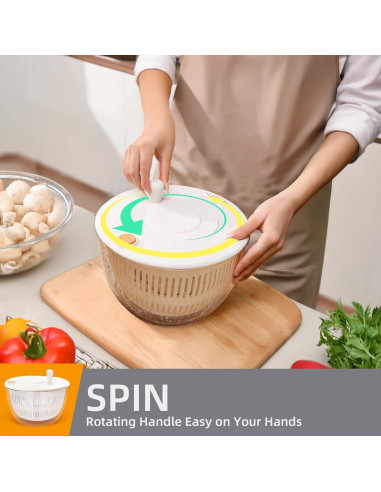 Centrifugador de Ensaladas Sayihexihe 5.3QT Multifuncional