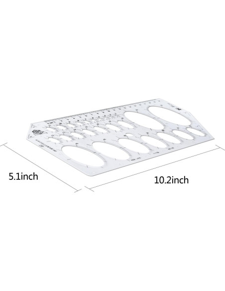 Regla de Dibujo ZYHW de Plástico Transparente 26 Plantillas Regla de Dibujo ZYHW de Plástico Transparente 26 Plantillas