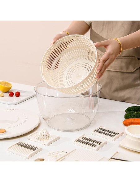 Centrifugador de Ensaladas Sayihexihe 5.3QT Multifuncional