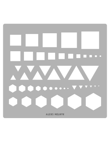 Plantilla Geométrica Cuadrada Aleks Melnyk 204x185mm Acero Inox