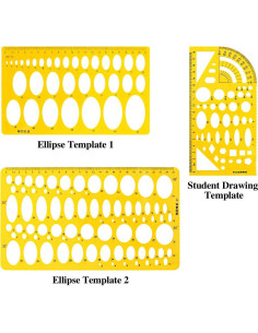Kit de Plantillas Geométricas Swpeet 18 Piezas con Lápices 2