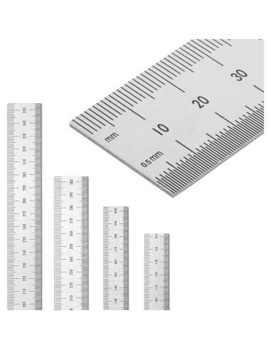 Conjunto de 4 Reglas de Acero Inoxidable Mr. Pen 15-35 cm