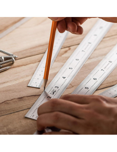 Conjunto de 4 Reglas de Acero Inoxidable Mr. Pen 15-35 cm