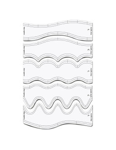 5 Plantillas de Acolchado Acrílico Sinload 26 cm Diseño Ola