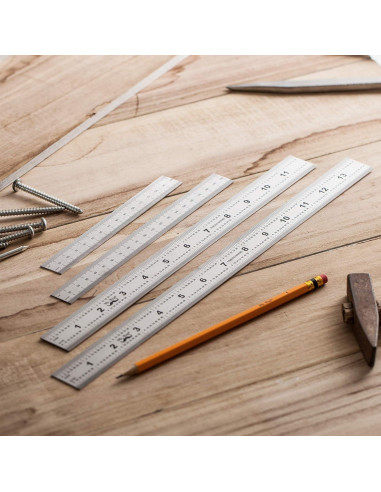 Conjunto de 4 Reglas de Acero Inoxidable Mr. Pen 15-35 cm